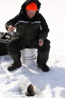 Ice Fishing for Bluegills in Winter